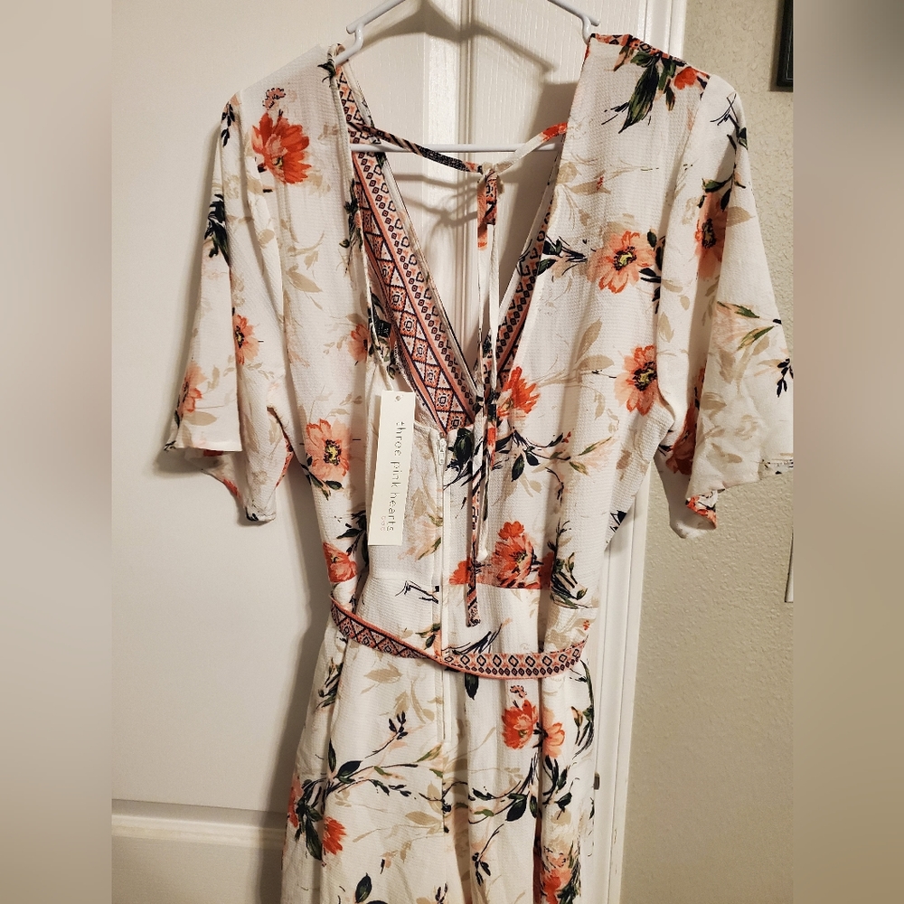 Three Pink Heart Rompers